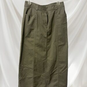 Eddie Bauer Utility Maxi Military Green Khaki Streetwear Pocket SZ 10